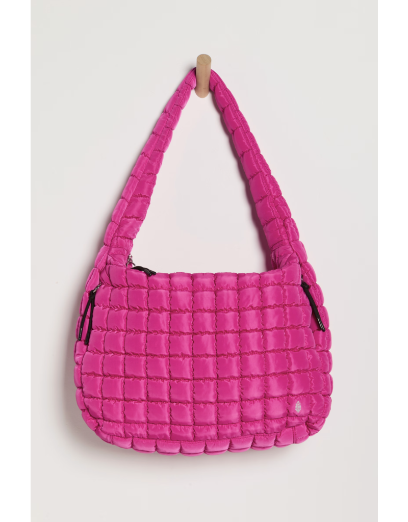 FREE PEOPLE MOVEMENT Quilted Caryall Tote Bag in Fuchsia Flirt