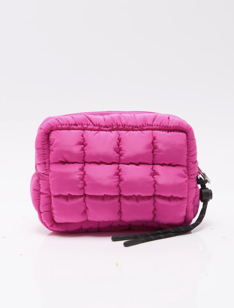 FREE PEOPLE MOVEMENT Quilted Mini Case Cosmetic Bag in Fuchsia Flirt