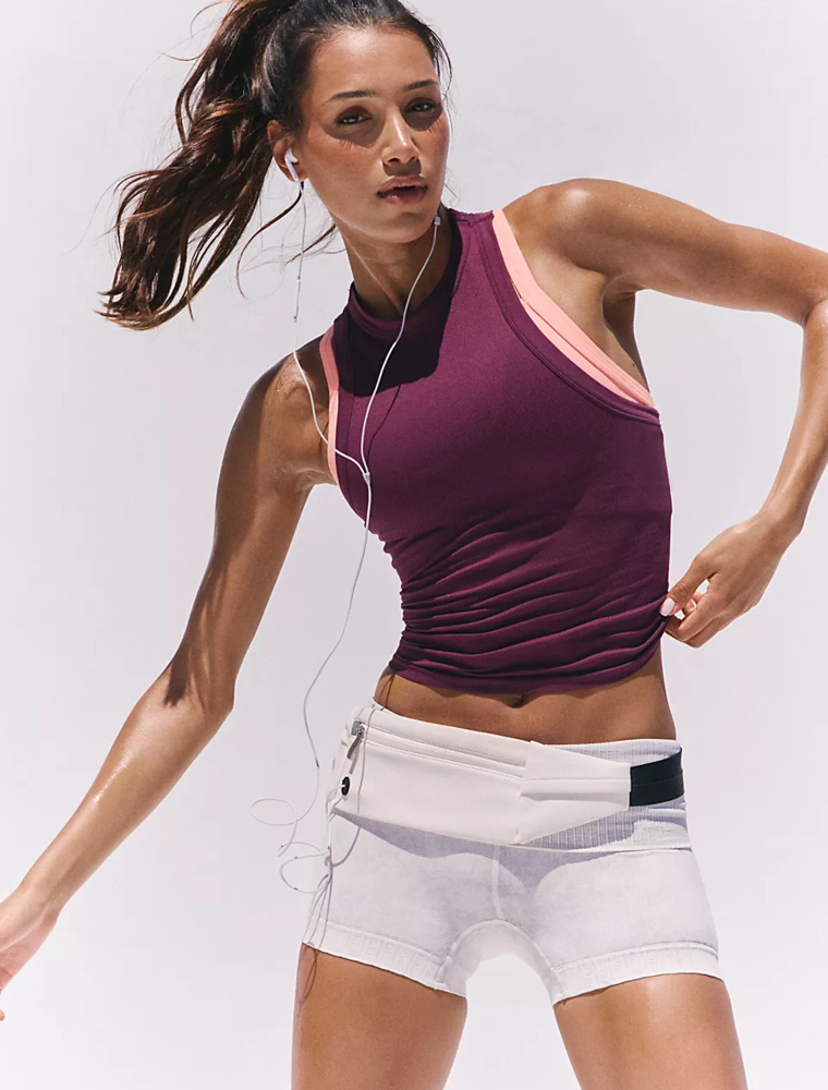 FREE PEOPLE MOVEMENT Dynamite Tank in Black Cherry