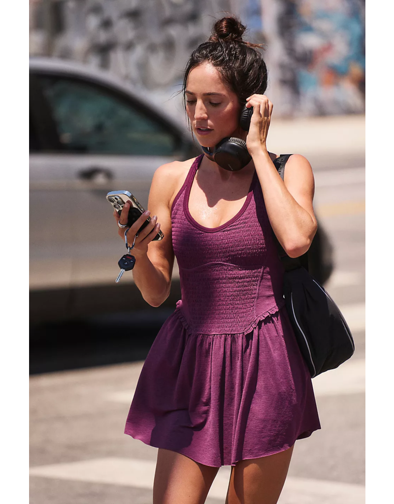 FREE PEOPLE MOVEMENT Smockin Hot Dress in Black Cherry