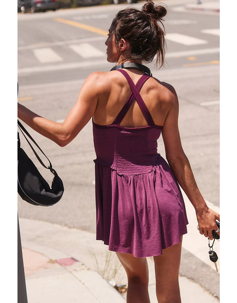 FREE PEOPLE MOVEMENT Smockin Hot Dress in Black Cherry