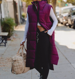 FREE PEOPLE MOVEMENT On The Move Packable Puffer Vest in Black Cherry