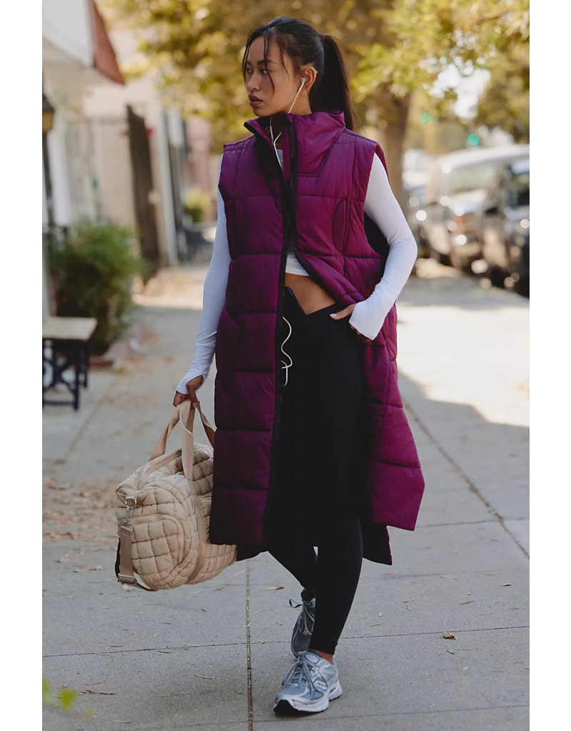 FREE PEOPLE MOVEMENT On The Move Packable Puffer Vest in Black Cherry