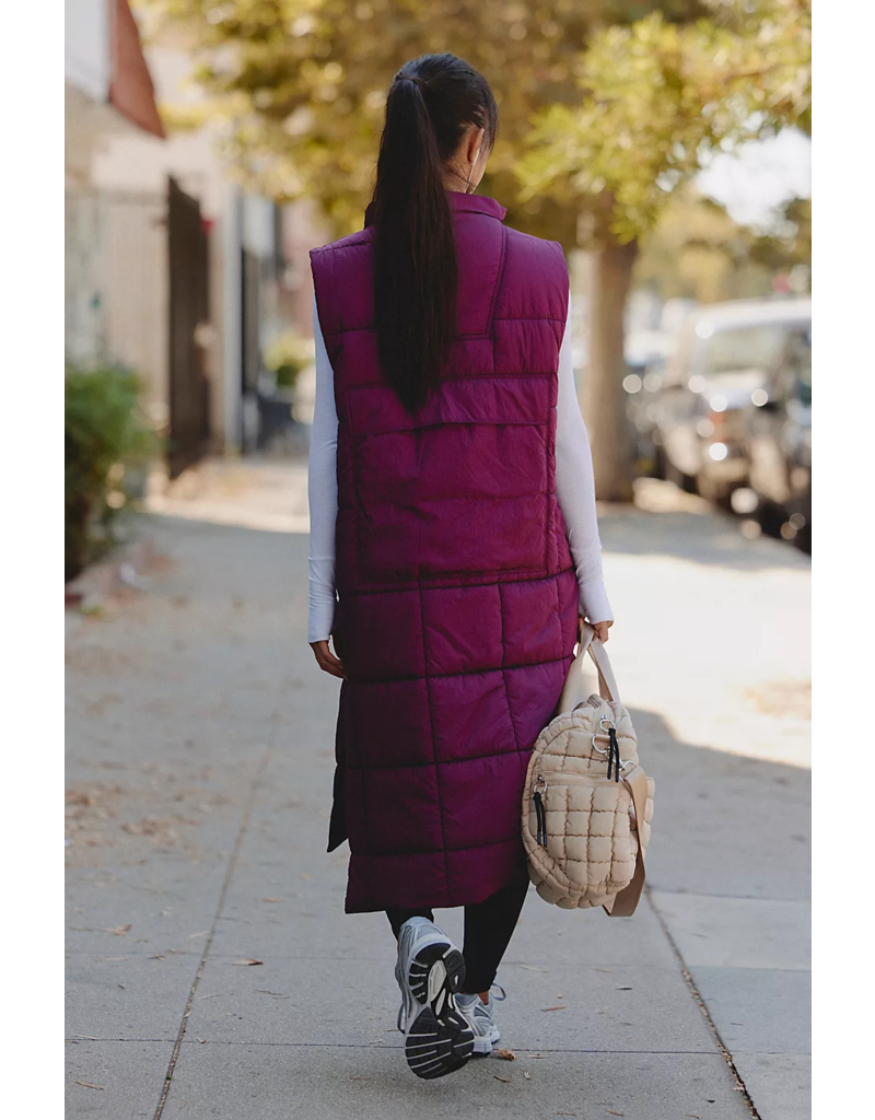FREE PEOPLE MOVEMENT On The Move Packable Puffer Vest in Black Cherry