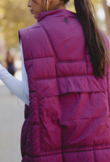 FREE PEOPLE MOVEMENT On The Move Packable Puffer Vest in Black Cherry