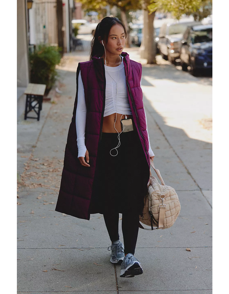 FREE PEOPLE MOVEMENT On The Move Packable Puffer Vest in Black Cherry