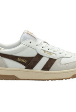 GOLA Women’s Hawk Sneakers in White/Dark Brown/Gold