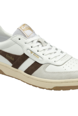 GOLA Women’s Hawk Sneakers in White/Dark Brown/Gold