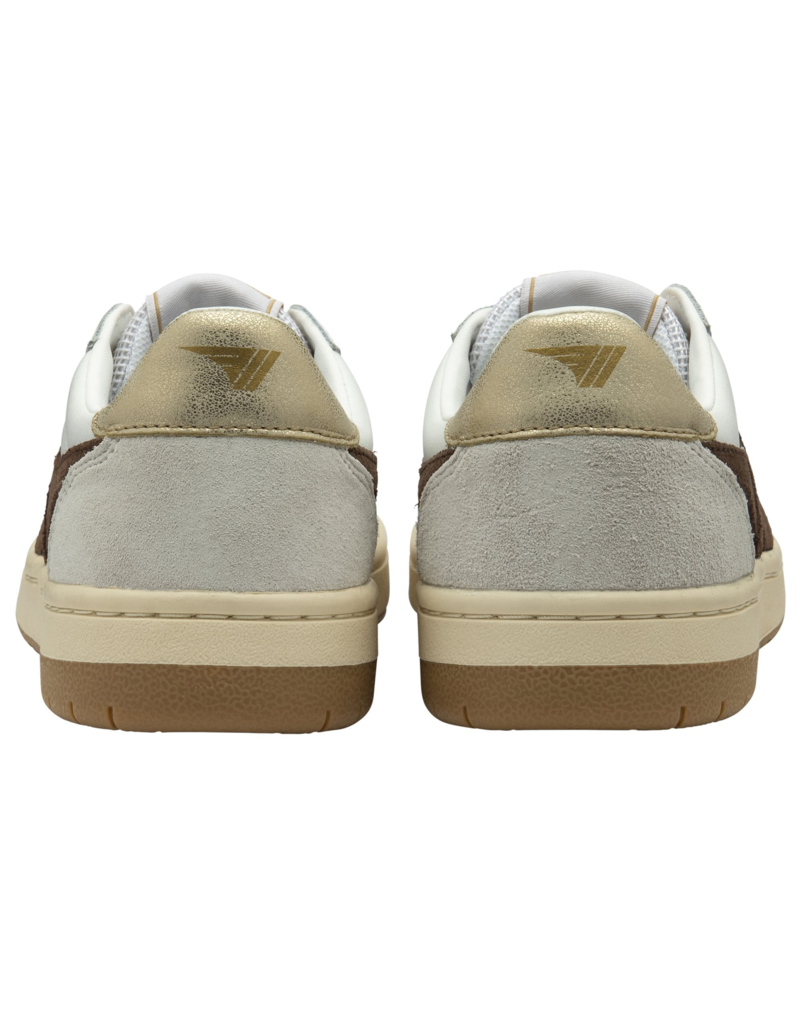 GOLA Women’s Hawk Sneakers in White/Dark Brown/Gold