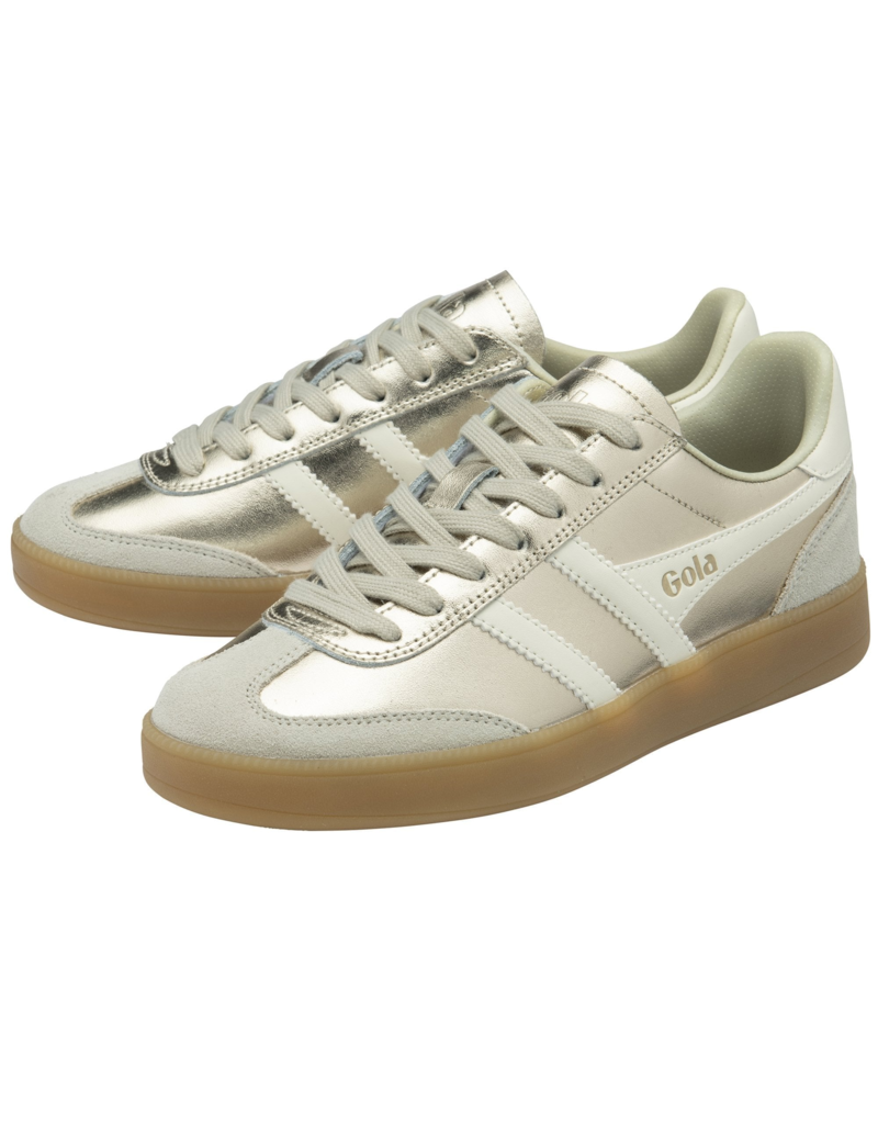 GOLA Women's Viper Metallic Sneakers in Gold/Off White/Gum