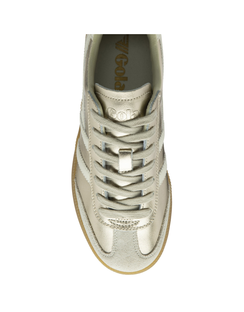 GOLA Women's Viper Metallic Sneakers in Gold/Off White/Gum