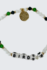 LITTLE WORDS PROJECT Birds ❤ Bracelet - Green, Black & White Crystal