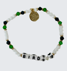 LITTLE WORDS PROJECT Birds ❤ Bracelet - Green, Black & White Crystal