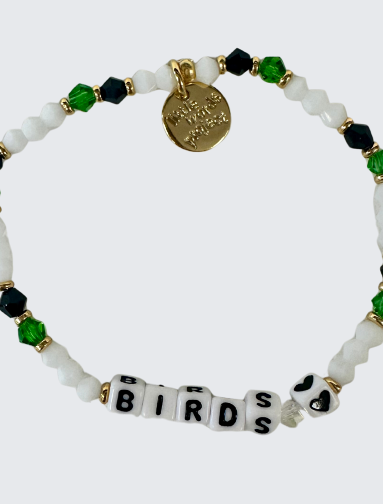 LITTLE WORDS PROJECT Birds ❤ Bracelet - Green, Black & White Crystal