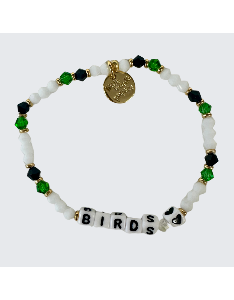 LITTLE WORDS PROJECT Birds ❤ Bracelet - Green, Black & White Crystal