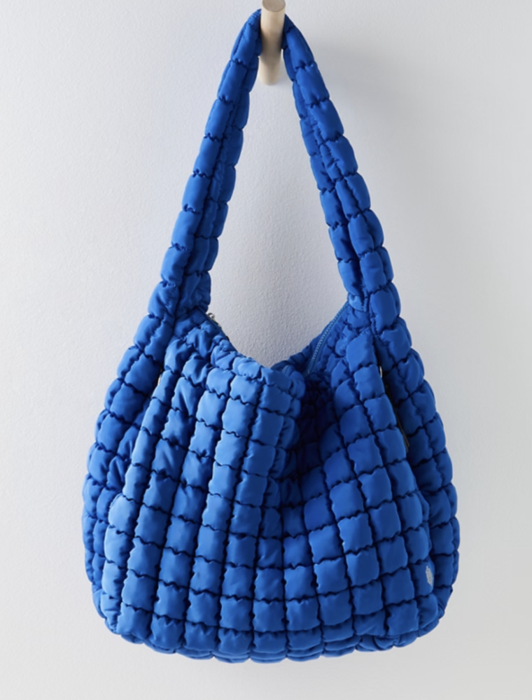 FREE PEOPLE MOVEMENT Quilted Caryall Tote Bag in Lapis Blue