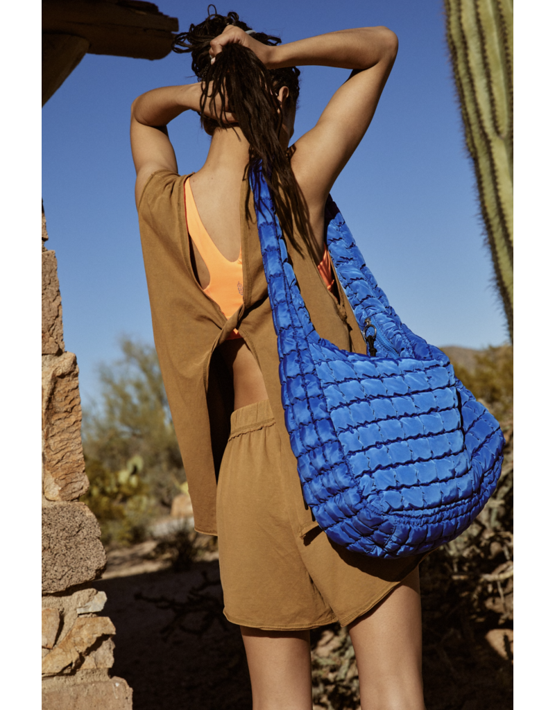 FREE PEOPLE MOVEMENT Quilted Caryall Tote Bag in Lapis Blue