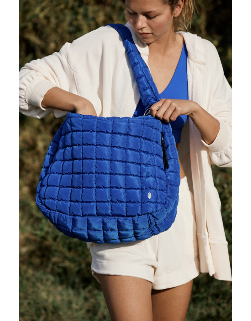 FREE PEOPLE MOVEMENT Quilted Caryall Tote Bag in Lapis Blue
