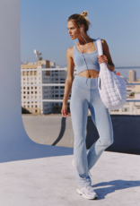 FREE PEOPLE MOVEMENT Go To Smooth Flare Pants in Washed Denim Blue