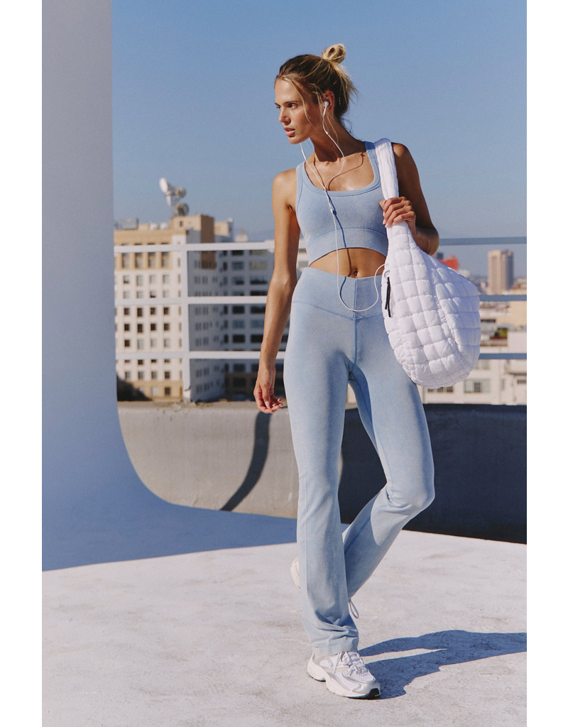 FREE PEOPLE MOVEMENT Go To Smooth Flare Pants in Washed Denim Blue