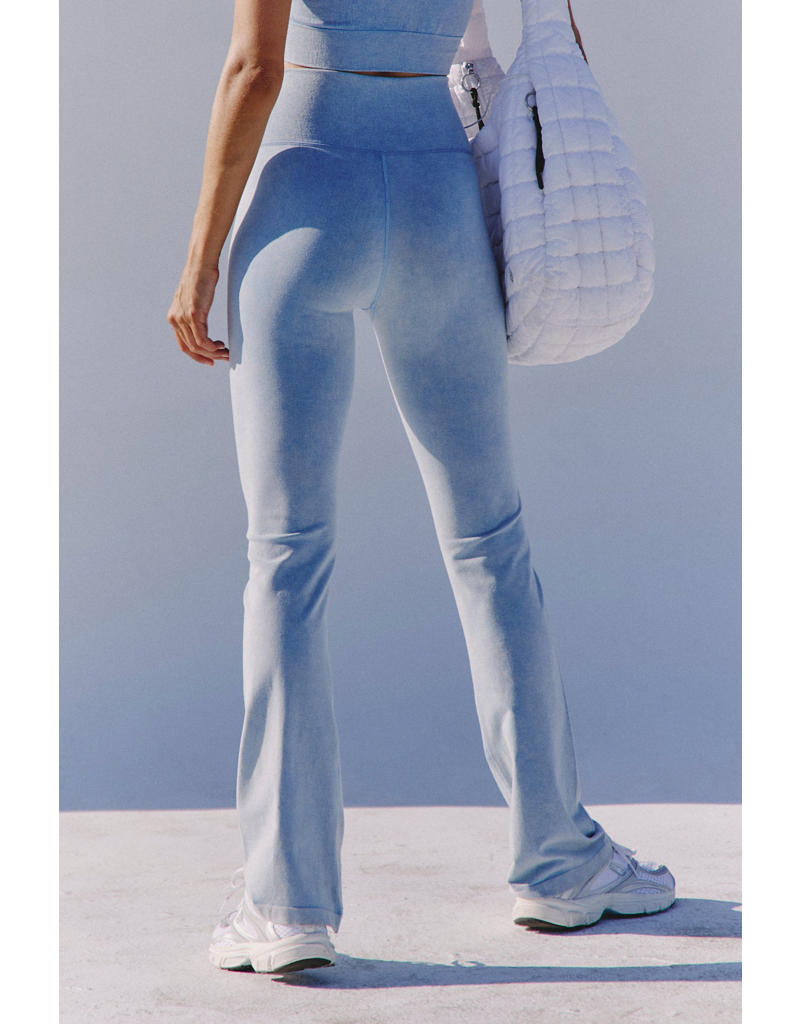 FREE PEOPLE MOVEMENT Go To Smooth Flare Pants in Washed Denim Blue