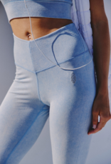 FREE PEOPLE MOVEMENT Go To Smooth Flare Pants in Washed Denim Blue