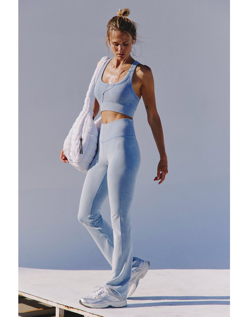 FREE PEOPLE MOVEMENT Go To Smooth Flare Pants in Washed Denim Blue