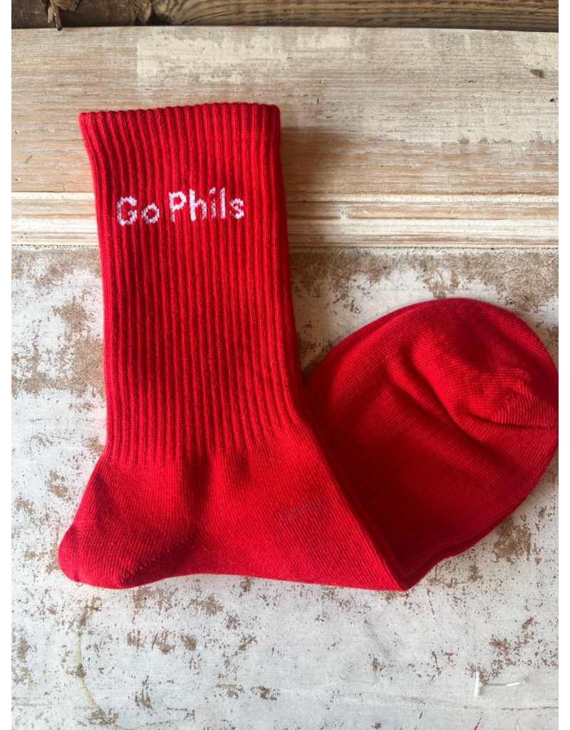 SERENDIPITY Phillies "Go Phils" Socks in Red