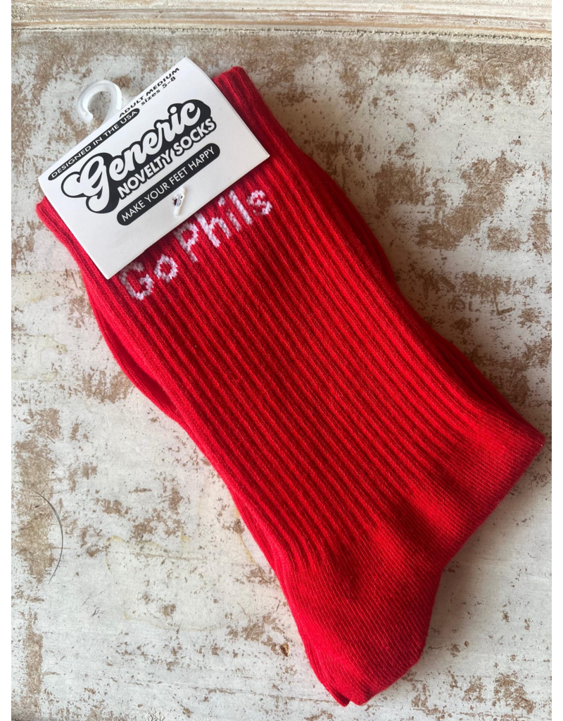 SERENDIPITY Phillies "Go Phils" Socks in Red