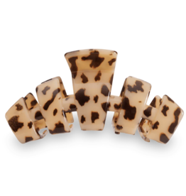 TELETIES Large Classic Claw Hair Clip in Blonde Tortoise