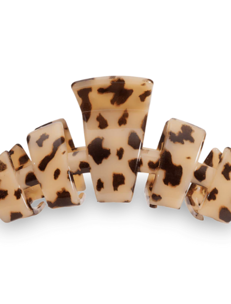 TELETIES Large Classic Claw Hair Clip in Blonde Tortoise