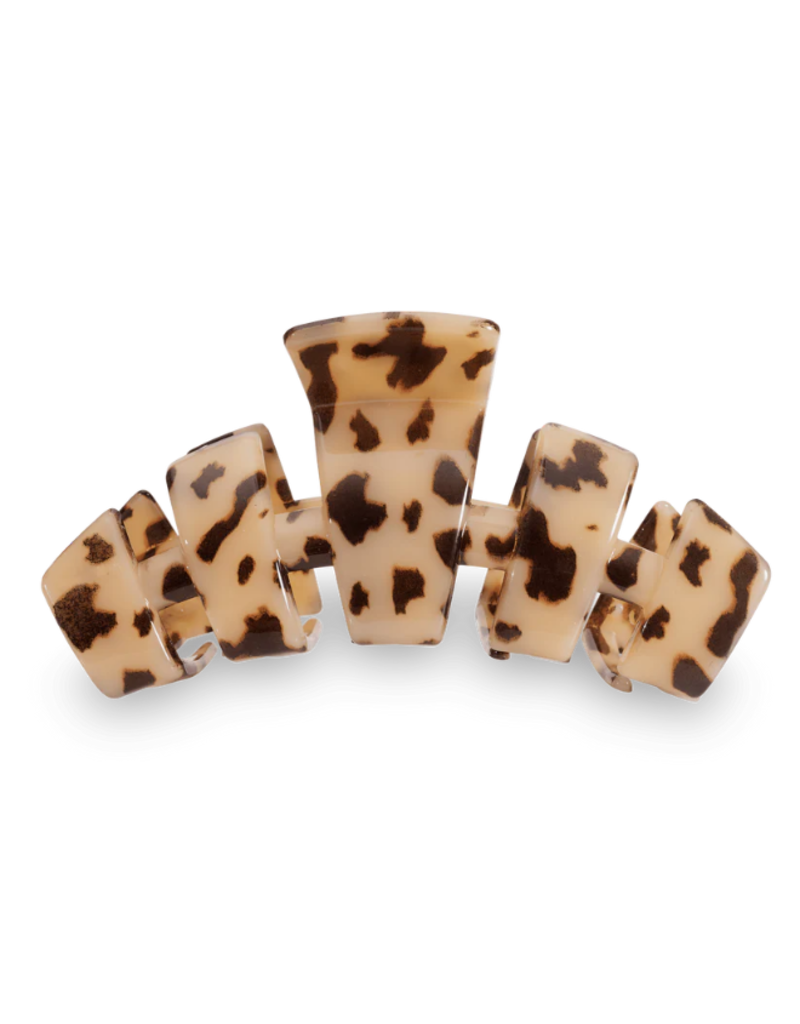 TELETIES Large Classic Claw Hair Clip in Blonde Tortoise