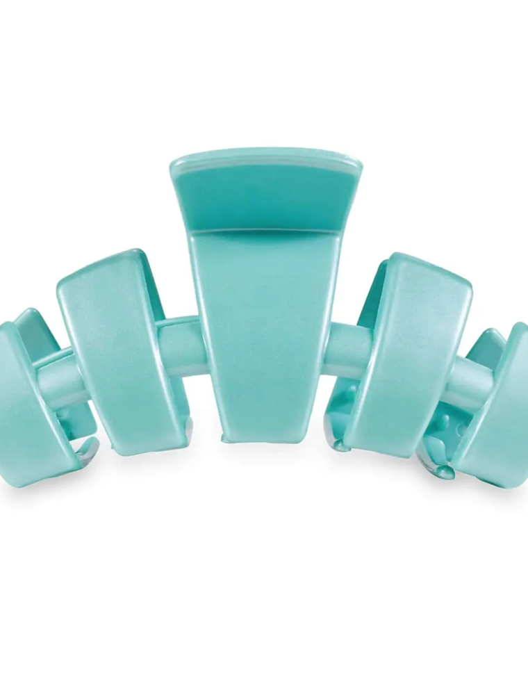 TELETIES Large Classic Claw Hair Clip in Totally Turquoise