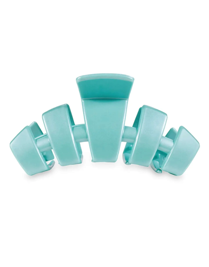 TELETIES Large Classic Claw Hair Clip in Totally Turquoise