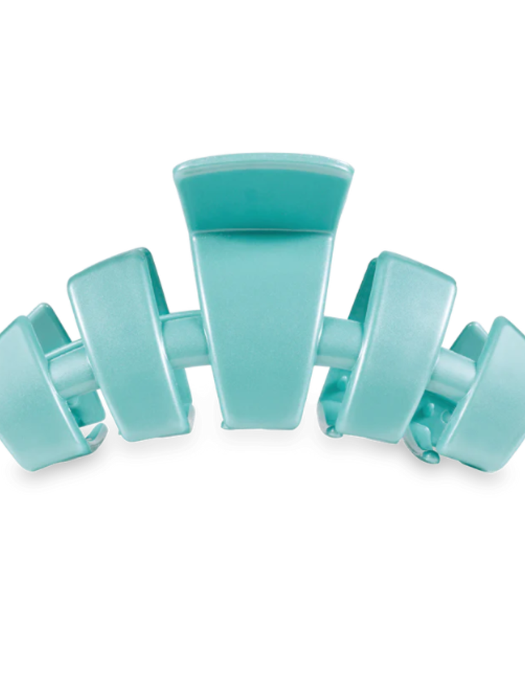 TELETIES Medium Classic Claw Hair Clip in Totally Turquoise