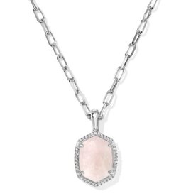 KENDRA SCOTT DESIGN Daphne Silver Pave Frame Short Pendant Necklace