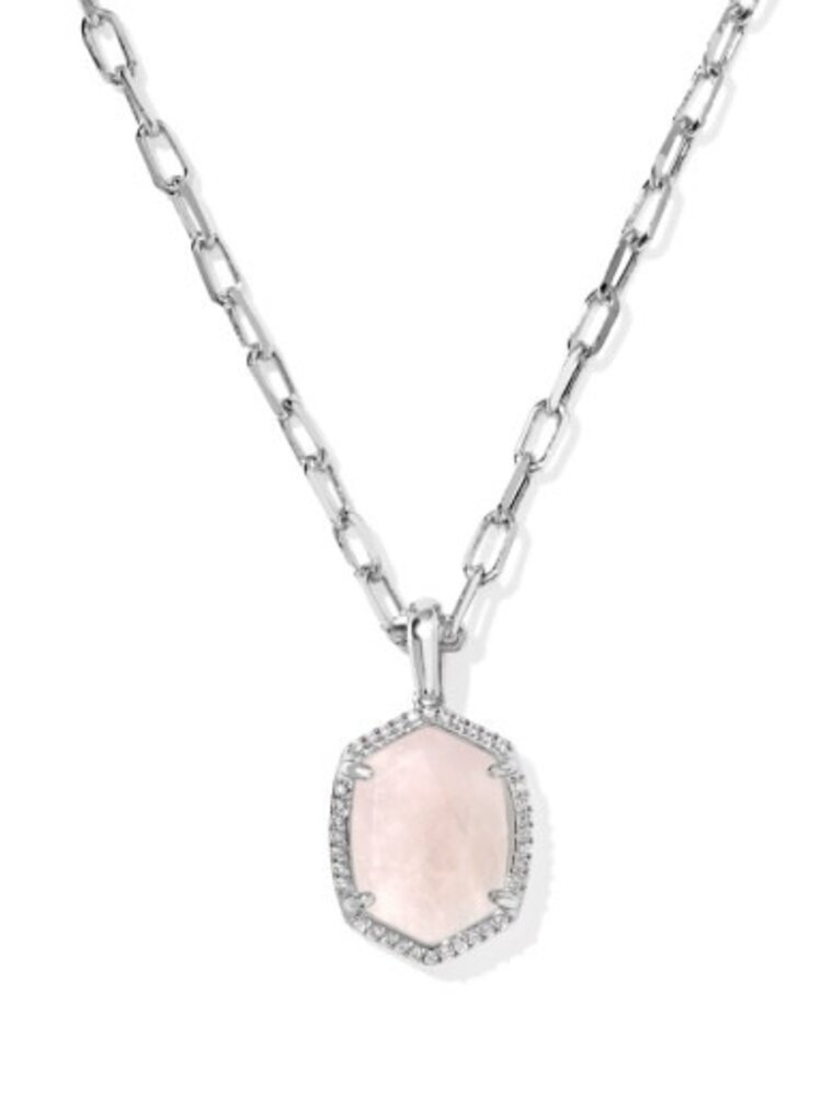 KENDRA SCOTT DESIGN Daphne Silver Pave Frame Short Pendant Necklace