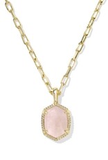 KENDRA SCOTT DESIGN Daphne Gold Pave Frame Short Pendant Necklace