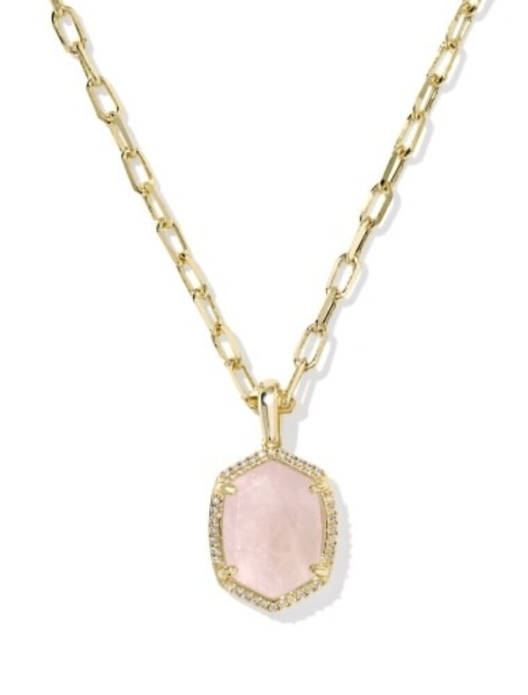 KENDRA SCOTT DESIGN Daphne Gold Pave Frame Short Pendant Necklace