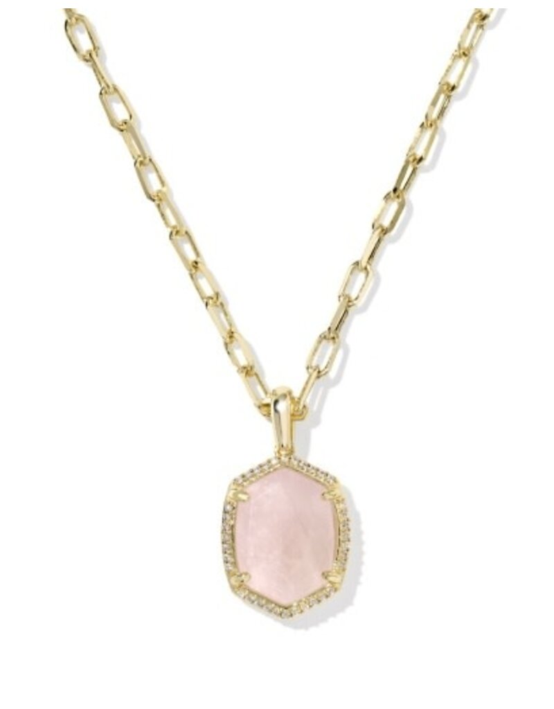 KENDRA SCOTT DESIGN Daphne Gold Pave Frame Short Pendant Necklace