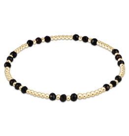 ENEWTON DESIGN Joy Pattern 3mm Bead Bracelet in Faceted Onyx/Gold