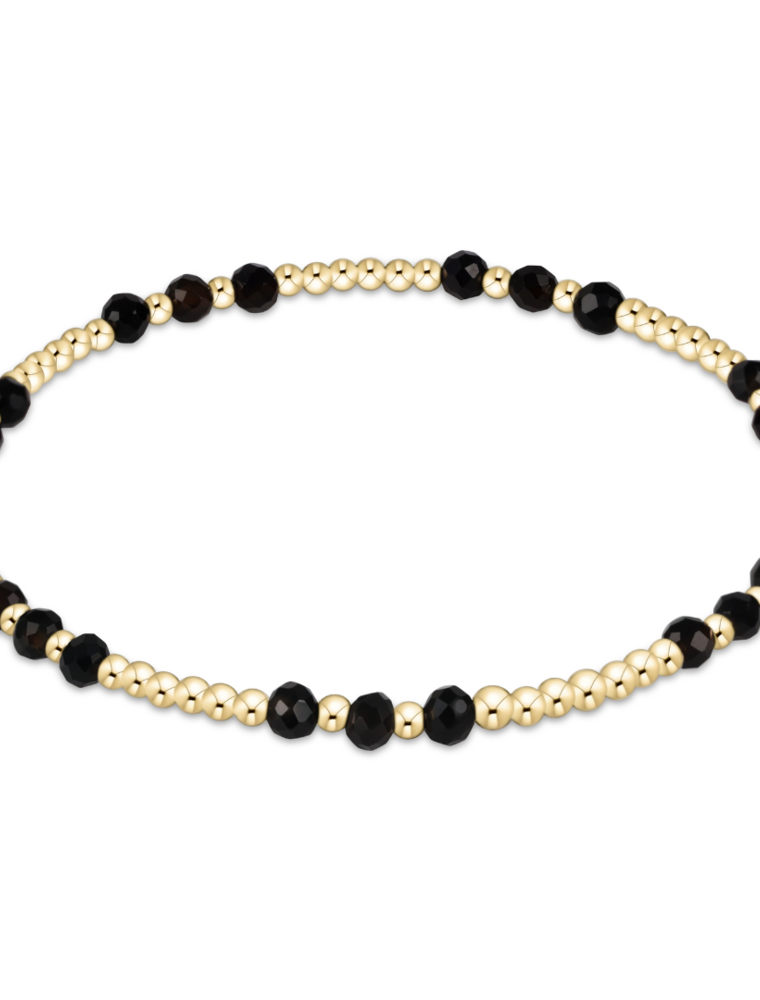 ENEWTON DESIGN Joy Pattern 3mm Bead Bracelet in Faceted Onyx/Gold