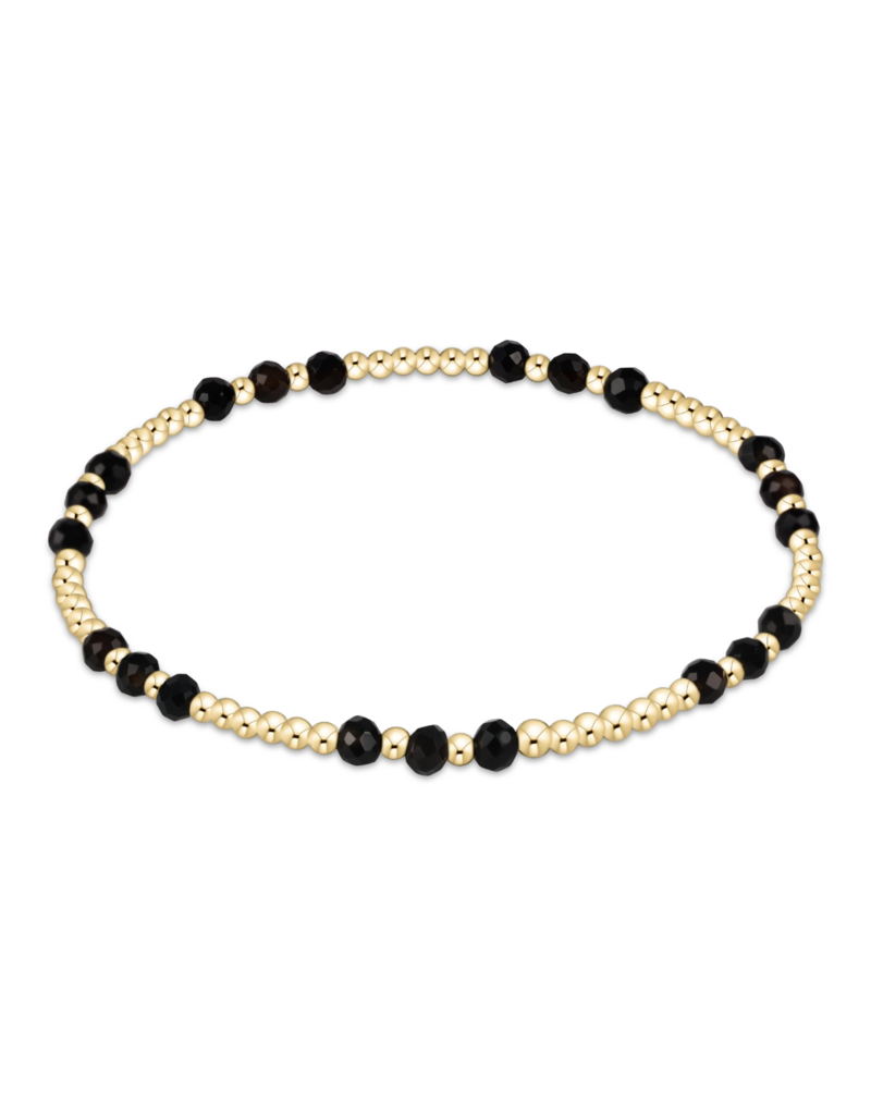 ENEWTON DESIGN Joy Pattern 3mm Bead Bracelet in Faceted Onyx/Gold