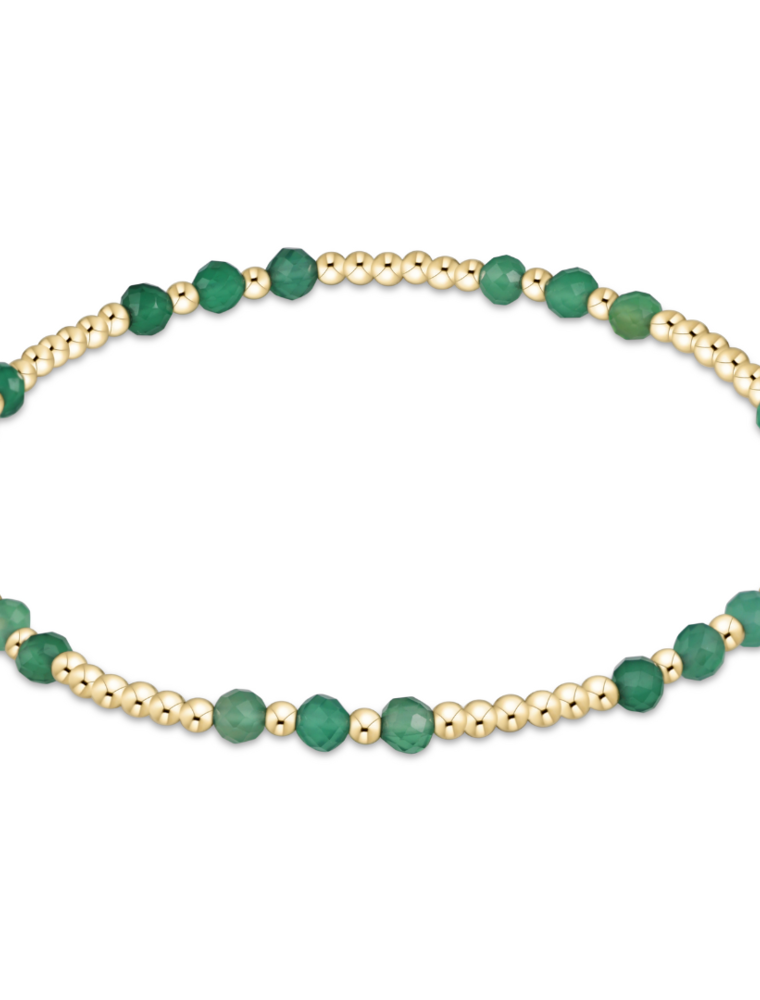 ENEWTON DESIGN Joy Pattern 3mm Bead Bracelet in Green Onyx/Gold