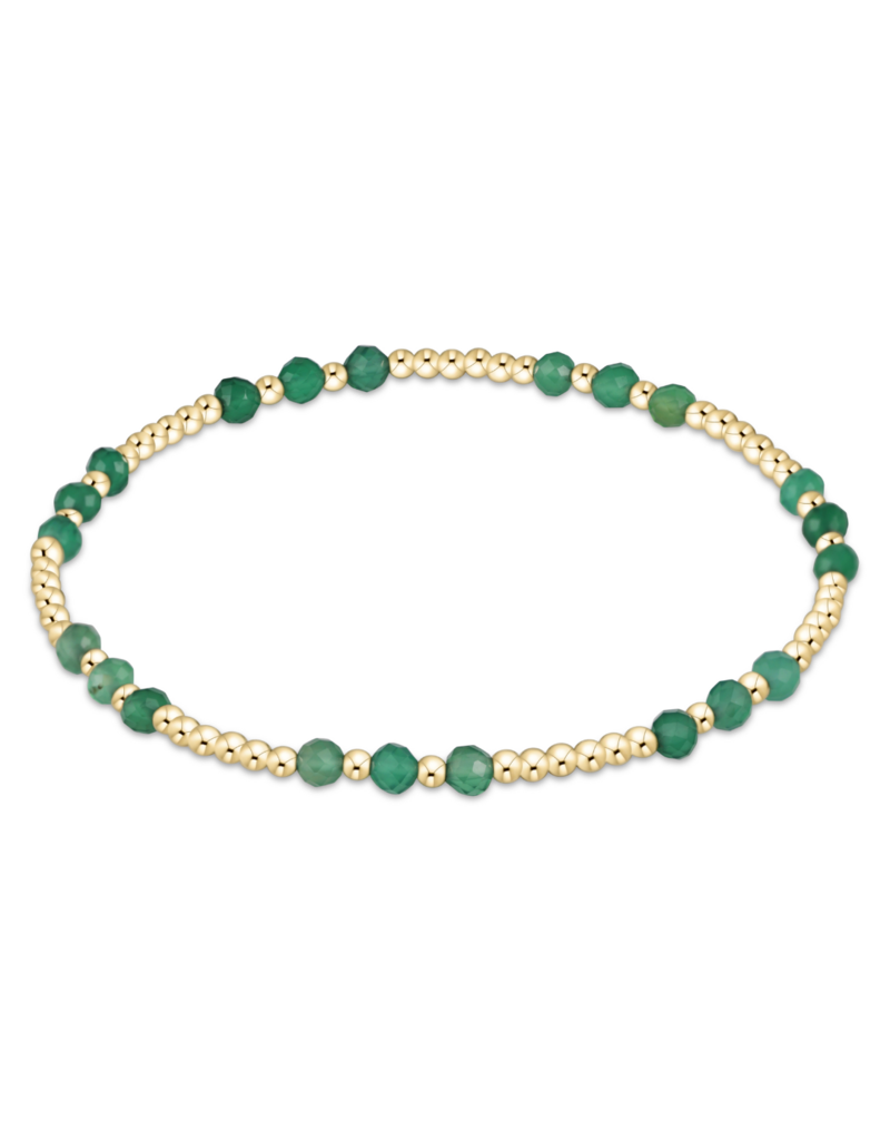 ENEWTON DESIGN Joy Pattern 3mm Bead Bracelet in Green Onyx/Gold