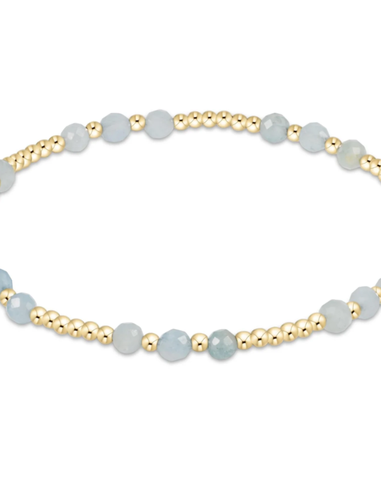 ENEWTON DESIGN Joy Pattern 3mm Bead Bracelet in Aquamarine/Gold