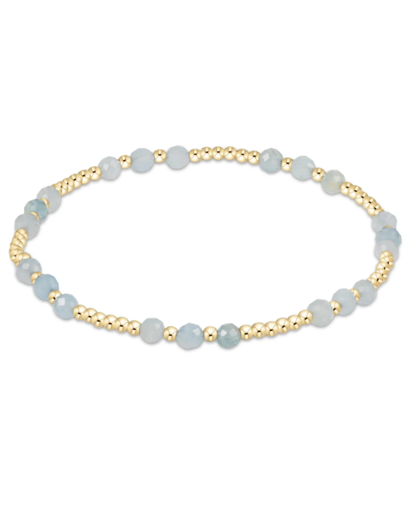 ENEWTON DESIGN Joy Pattern 3mm Bead Bracelet in Aquamarine/Gold