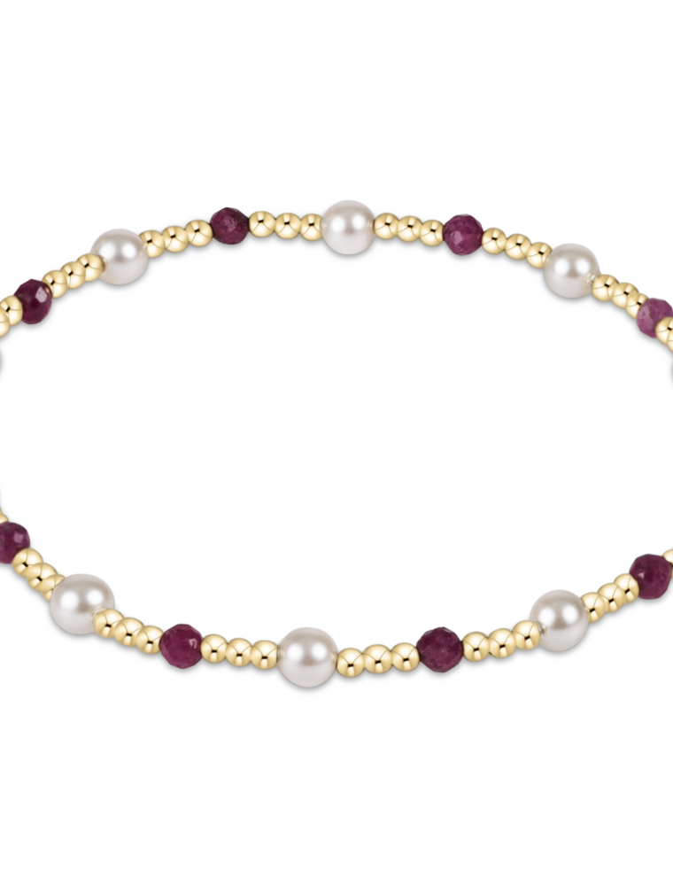 ENEWTON DESIGN Pearl Sincerity Pattern 4mm Bead Bracelet in Ruby/Gold