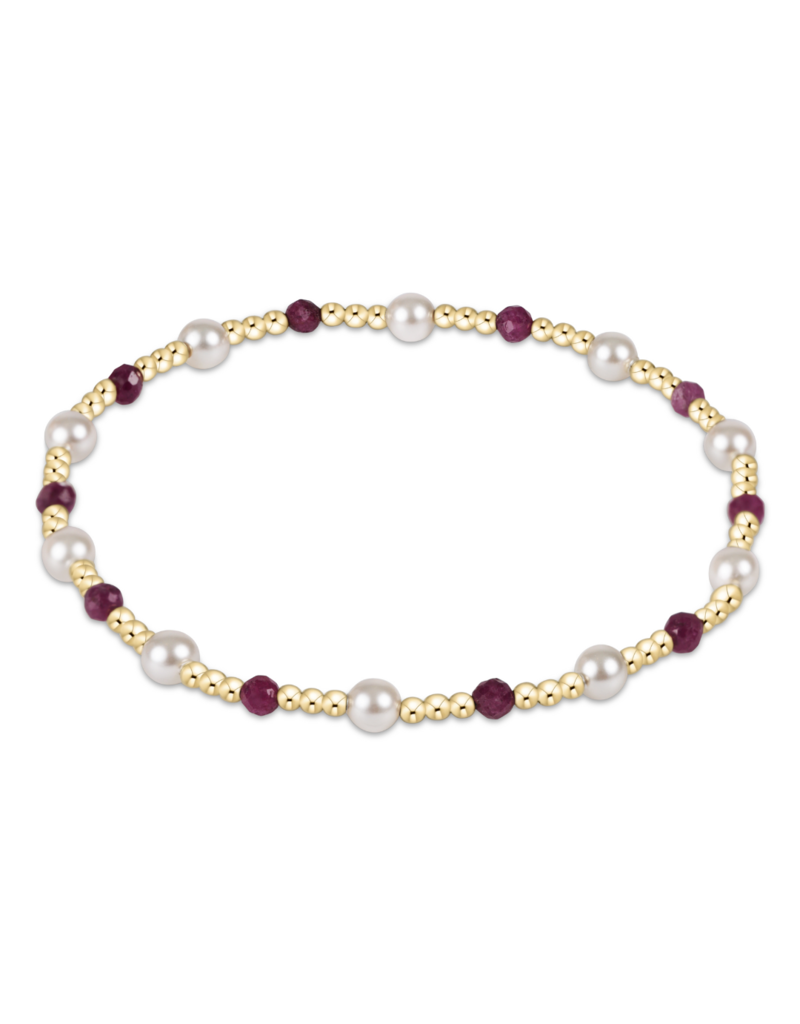 ENEWTON DESIGN Pearl Sincerity Pattern 4mm Bead Bracelet in Ruby/Gold