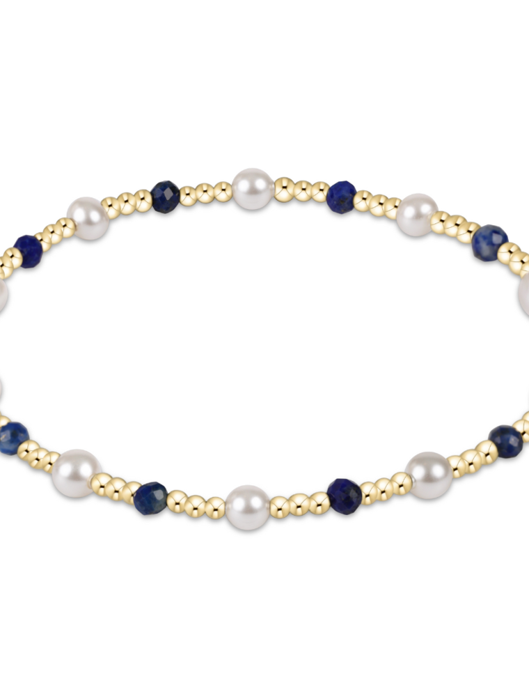 ENEWTON DESIGN Pearl Sincerity Pattern 4mm Bead Bracelet in Lapis/Gold